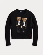 Women’s Ralph Lauren Polo Bear Tuxedo Cashmere Sweater L (Retail $498)