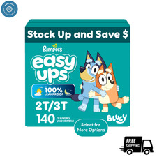 Best Easy Ups Pampers Bluey Potty Training Pants Boys Size 2T-3T, 140 Count