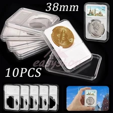 10x Coin Slab Display Holder Clear Acrylic Cases for Coin Organize & Collection