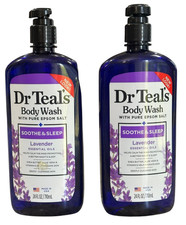 Dr Teal's Body Wash with Pure Epsom Salt, Soothe  Sleep with Lavender, 24 Fl Oz