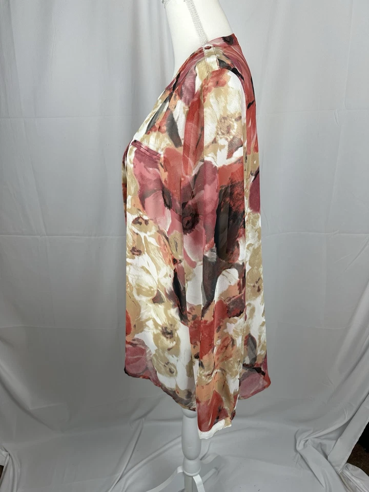 Blusa East 5th Semi Transparente Floral de Gasa Talla XL Foto 2 de 4