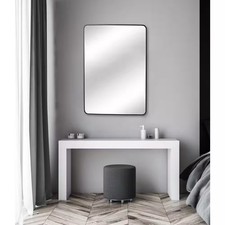 Home Decorators 24 x 30 Rectangular Framed Wall Bathroom Vanity Mirror in Black