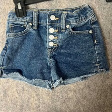 Old Navy girl size 5 High Rise adjustable waist Denim Blue shorts