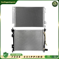 Aluminium Radiator & AC Condenser Cooling Kit For 2012-17 Hyundai Accent Kia Rio