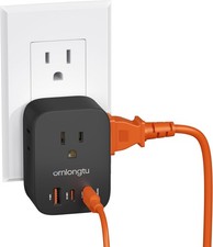 Multi Plug Outlet Extender, Surge Protector Wall Plug Splitter with 3 Electrical