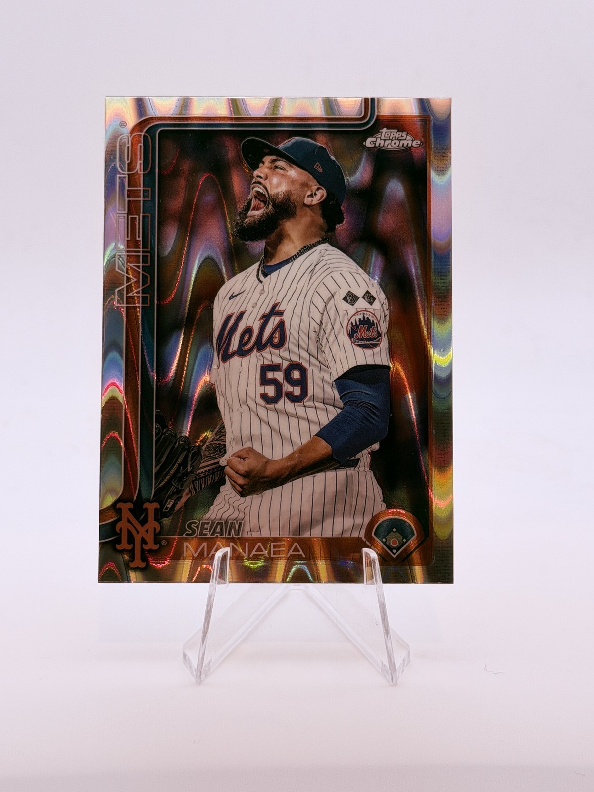 SEAN MANAEA 2025 Topps Chrome #287 Mets RayWave Refractor NM