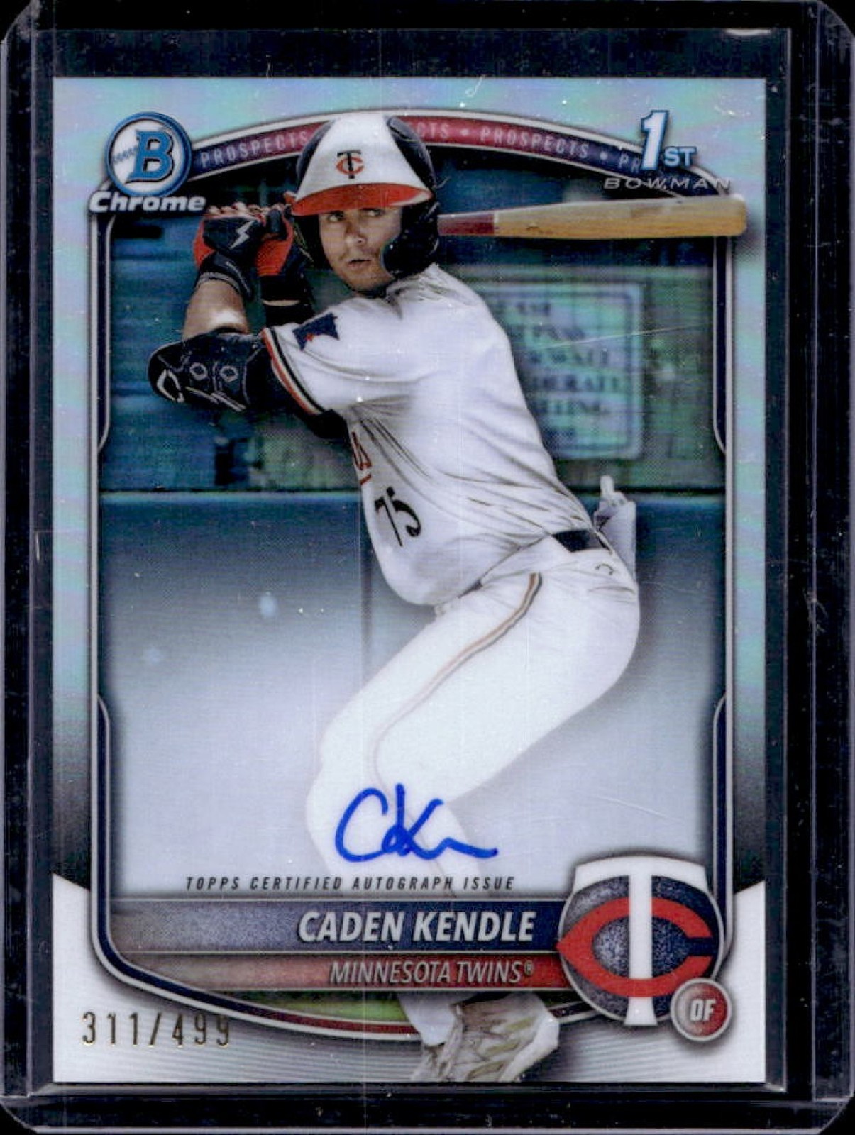 2025 Bowman Caden Kendle Chrome Auto Refractor 1st #311/499 Twins