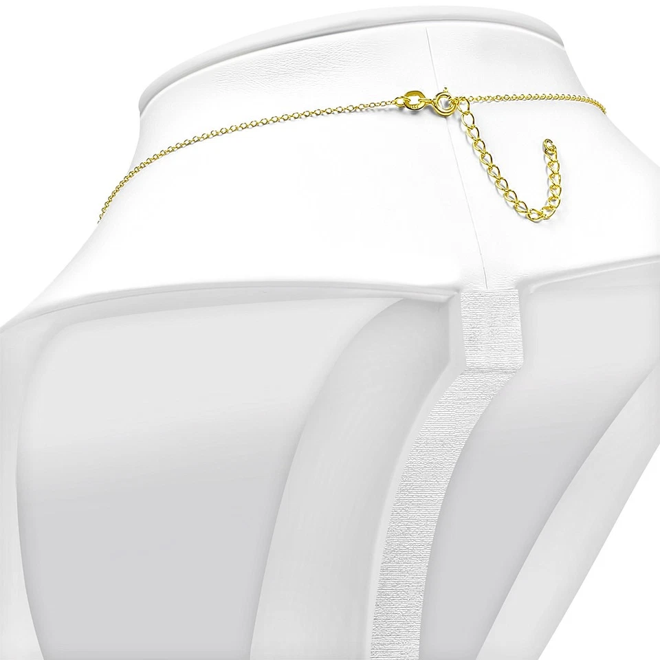 Colar pingente feminino prata esterlina 925 olho mau Hamsa azul branco CZ - Imagem 4 de 4