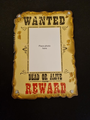 WANTED DEAD OR ALIVE Papier Bilderrahmen Hirsch Henne Geburtstag Hochzeit Requisite 18x13cm