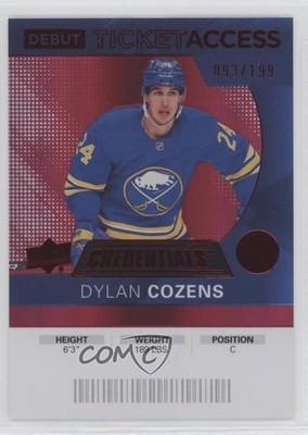 2021 Credentials 2020-21 Debut Ticket Access Red 93/199 Dylan Cozens #146 14d2