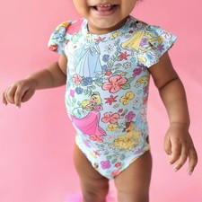 NWT Posh Peanut Disney Princess Ruffled Cap Sleeve Basic Bodysuit size 2T