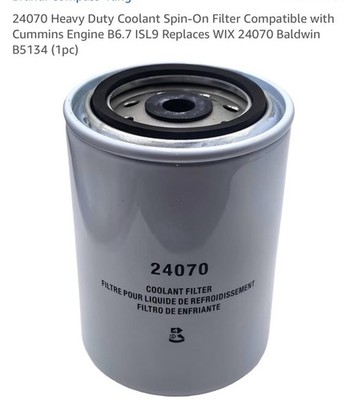 FILTR HD 24070 WIX Filters - Heavy Duty Coolant Spin-On Filter, Pack of 1