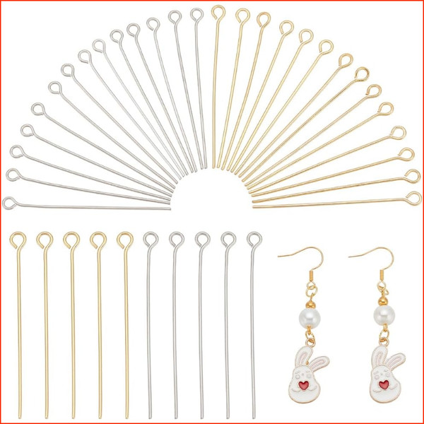 Kopf Pins 304 Edelstahl 40Mm 21-Gauge 160 Stk FüR Ohrring AnhäNger-image