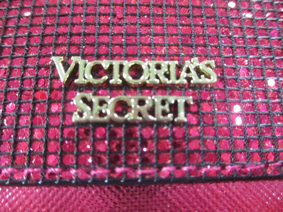 Victorias Secret Wallet Womens Pink Glitter Zip Pouch Card Holder Wristlet Purse - Image 2 of 4