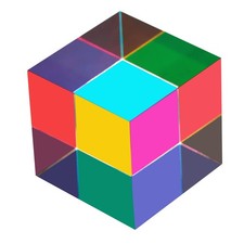 CMY Mixing Colour Cube, 60mm 2.36 inch Acrylic Color Prism Cube, CMYcube for H