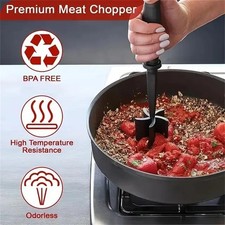 1x Non Stick Mince Meat Masher Beef Ground Chopper Resistant Heat Potato Masher