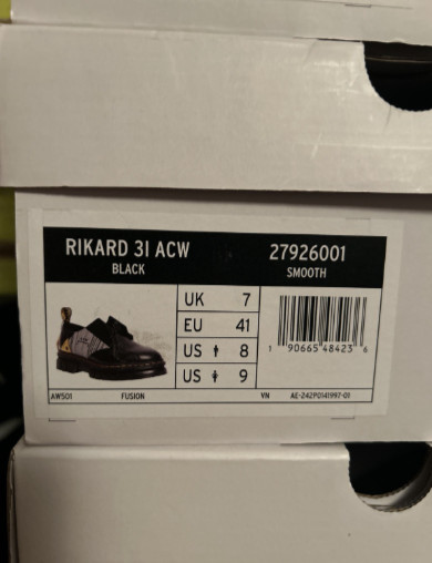$260 NIB Dr. Martens Rikard x A Cold Wall Women's US 9 Leather Platform Shoes image 10