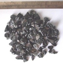 20g snowflake obsidian gem chips - drilled tumblechip beads - jewellery & crafts