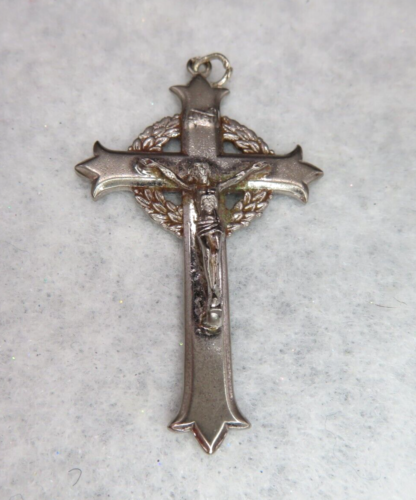 Pendentif crucifix Medium 2 pouces 0,925 croix argent sterling Jésus pour homme ou femme - Photo 1 sur 4