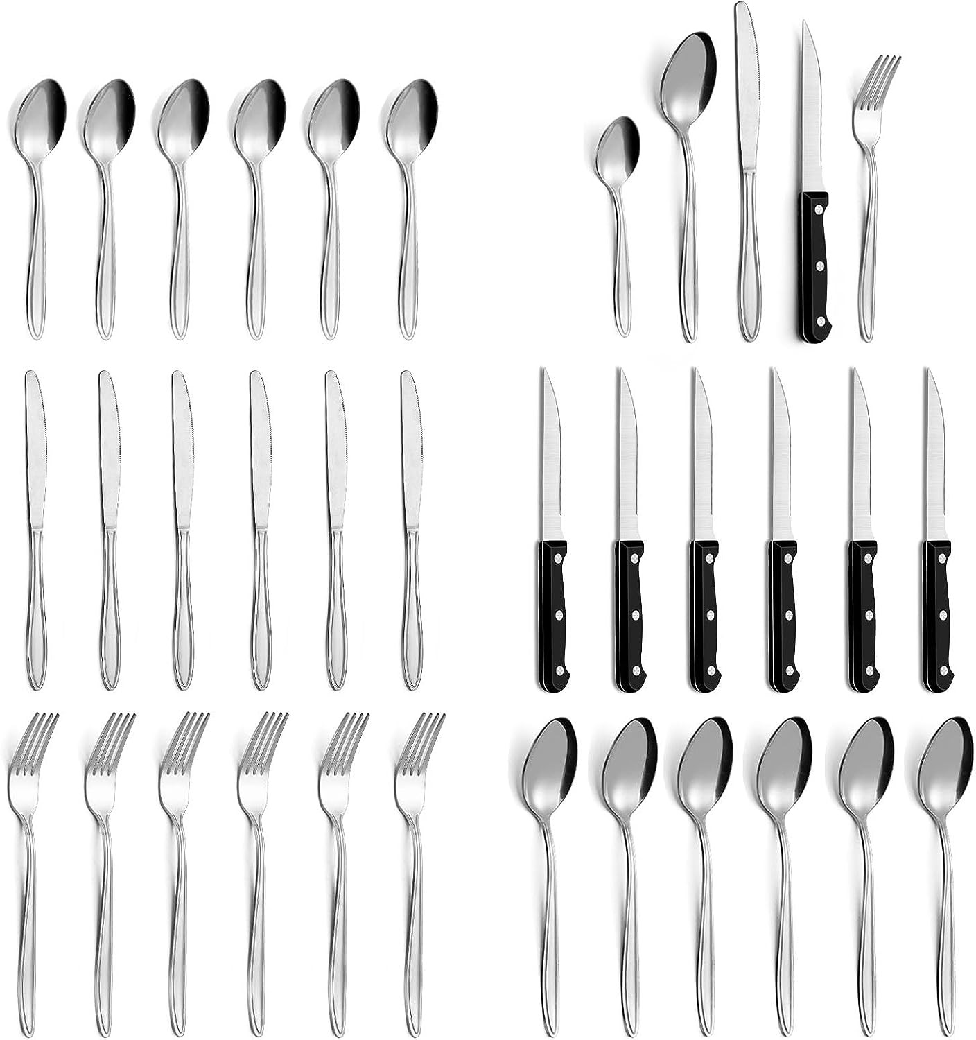 Set Di Posate, Set Posate 6 Persone, Set Di Posate in Acciaio...