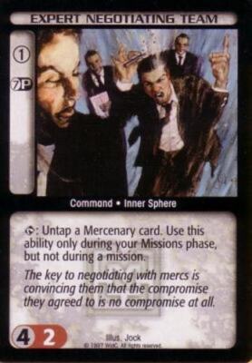 Battletech CCG: Expert Negotiating Team [Ungraded] from set Mercenaries WOTC Wiz