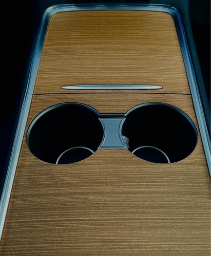 Tesla Model 3 Y 2021-2023 Juego de adornos interiores chapa de madera genuina 100 % madera - Imagen 8 de 10