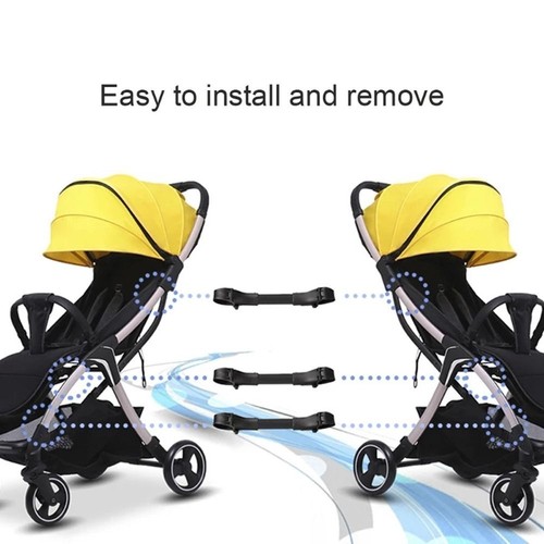 3 Pieces Twin Baby Stroller Connector Double Umbrella Black for Babyzen Cart - Picture 2 of 7