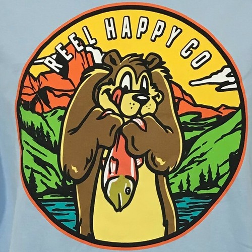 T-shirt Reel Happy blu chiaro taglia 2XL uomo EOS-2 - Foto 2 di 10