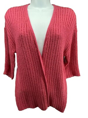 Chicos Open Front Cardigan Sweater Women's Size (Small) Pink