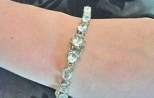 QVC Bracelet 925 SOLID Silver, Flawless Lab Creat… - image 2