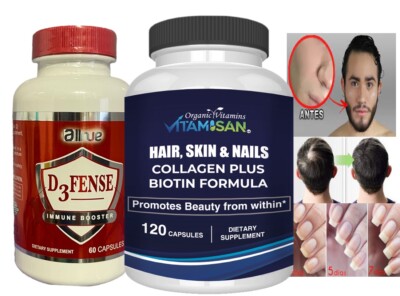 Hair Nail Skin kit up Biotin hair growth natural support vitamins prevent 2 pack