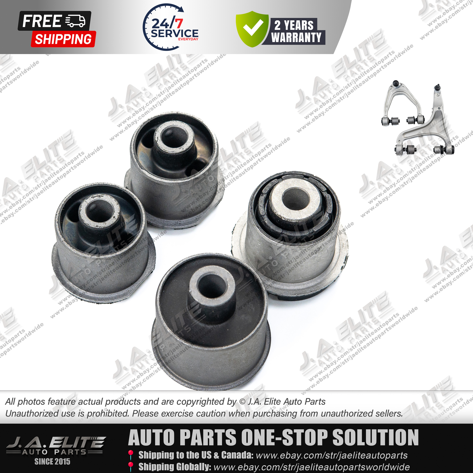 4 pcs Front Upper and Lower Arm Bushing Kit fits Maserati Ghibli Quattroporte