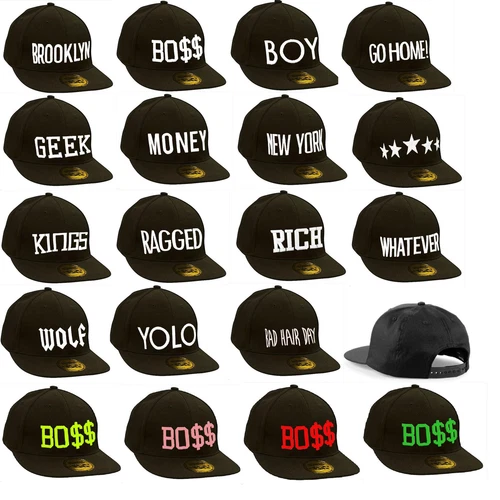 Men Women Baseball Cap Ball Caps Adjustable Snap back HIP HOP Wolf,King,Rich LA