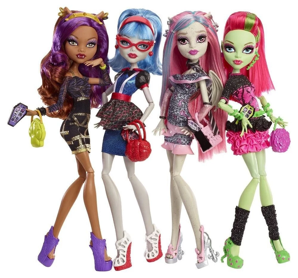 Monster High 2012 BBR96 4-er Set OVP neu Ghoulia Clawdeen Venus Rochell selten!