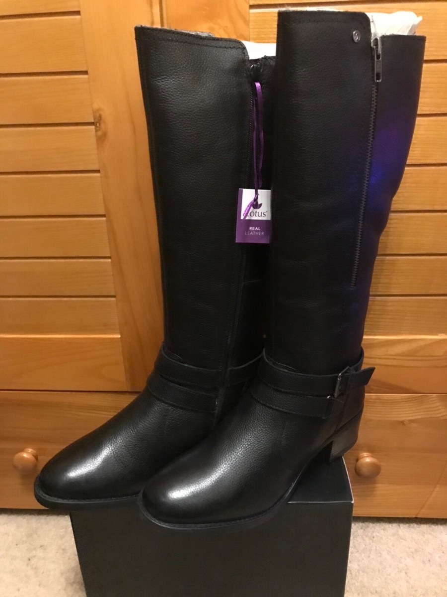 Lotus Jive Black Leather Boots, Size UK 8, EU 41, BNWB UK