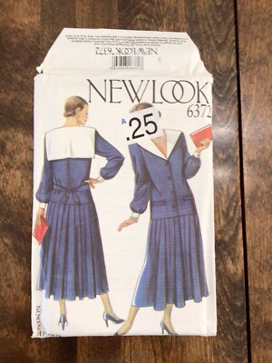 New Look 6372 Misses' Pleated Dress Size 8-18 Uncut | eBay