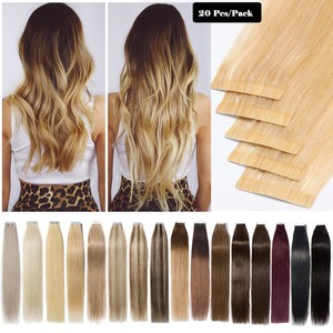 Invisi Tape Tape In Remy Human Hair Extensions Bleach Blonde Hair