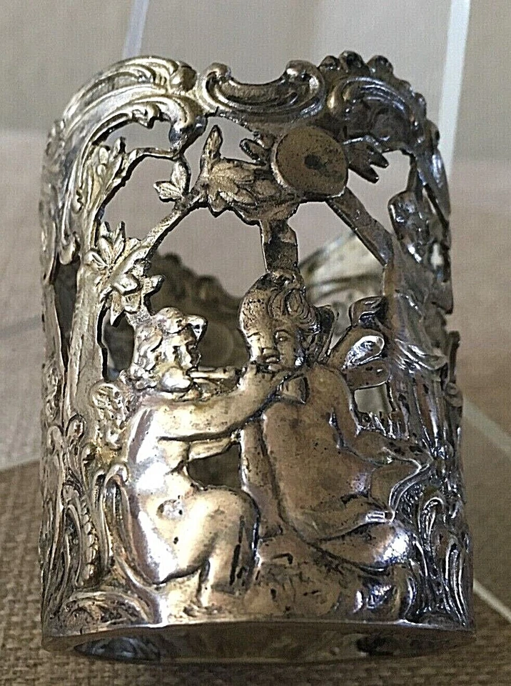 JUEGO PORTAVASOS PLATA FINA WEINRACK & SCHMIDT SIGLO XIX ROCOCÓ FRANCÉS HANAU ALEMANIA Foto 2 de 4