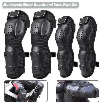 Motorcycle Motocross Knee Shin Pads Guard Protective Gear Body Armour 4PCS Armor