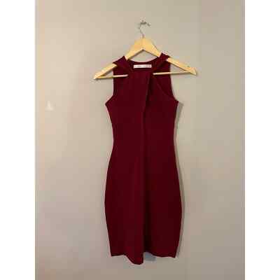 Susana Monaco Burgundy Keyhole Sheath Dress | eBay
