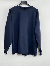 Lee Cotton Blend Pullover Sweatshirt Navy Blue Large Blank Crew Neck