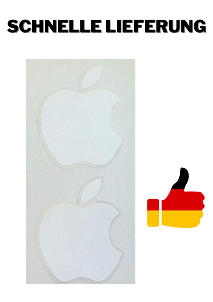 2 Stk Logo Aufkleber Sticker Apple Iphone Macbook iMac Notebook Apfelsymbol - Bild 3 von 4