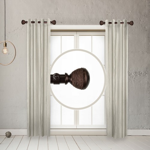 Woven 1" Side Curtain Rod 12-20 inch long (Set of 2) - Picture 6 of 6