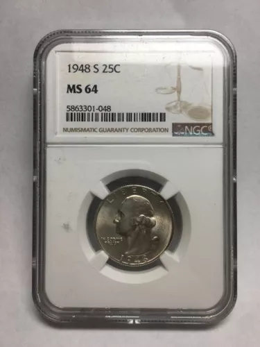 1948 (S) NGC MS64 SILVER QUARTER