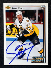 STEVE HEINZE SR AUTHENTIC AUTOGRAPH 1992-93 UPPER DECK 92-93 NO 400       91551