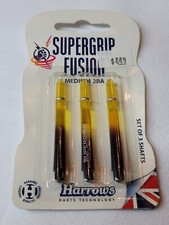 HARROWS SUPERGRIP FUSION Black and Yellow dart shafts 2ba 1 set of 3 NEW