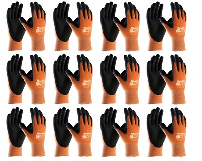12- 34-8014 Durable MaxiFlex HI VIS Micro Foam Nitrile Construction WORK GLOVES