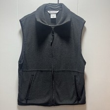 Columbia Vest Men's Size Medium Fleece Full Zip Black Embroidered Logo