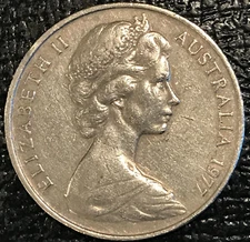 HIGH GRADE 1977 AUSTRALIA PLATYPUS 20 C OR TWENTY CENTS COIN-NOV232