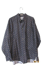 VTG SEARS ROEBUCK  CO MEN'S L/S BUTTON FRONT SHIRT BLUE GREEN XL EUC